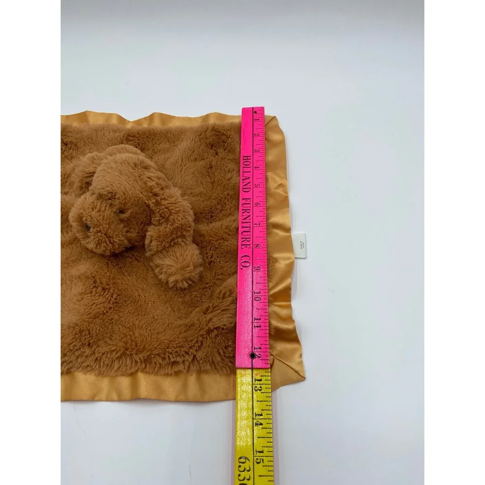 Cloud Island Security Blanket Lovey Brown Gold Puppy Dog Faux Fur Satin 12in